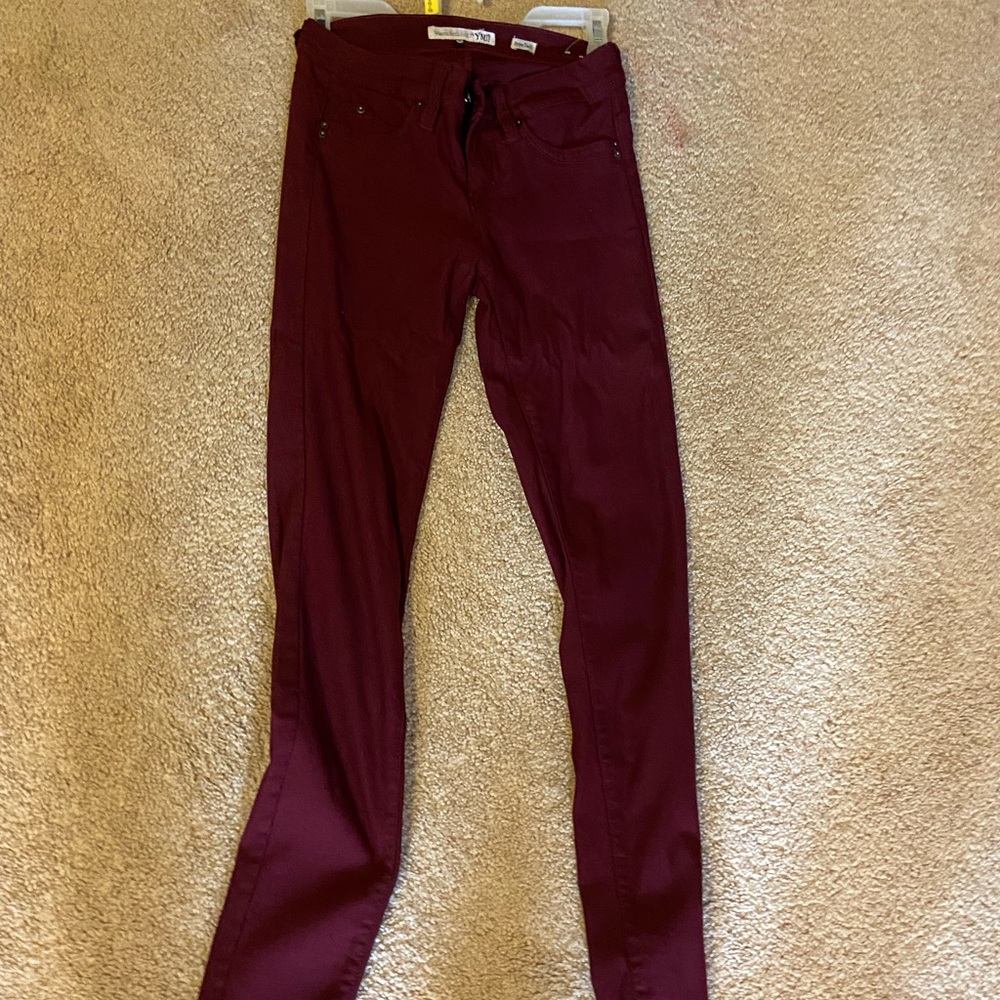 Burgundy jeans